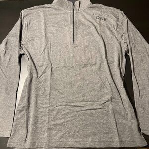 DELTA ONE 1/4 Zip Sweater Mens L/XL Gray Poly Cotton